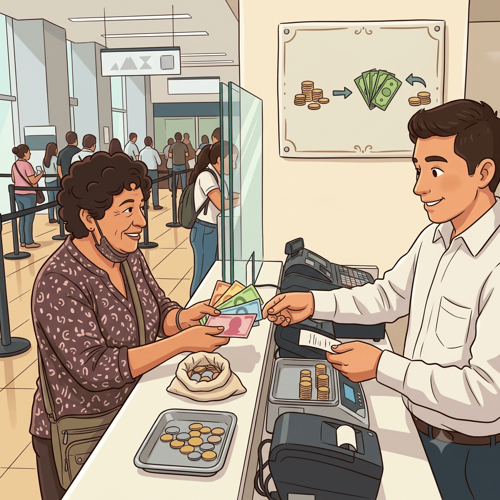dónde cambiar monedas por billetes cdmx